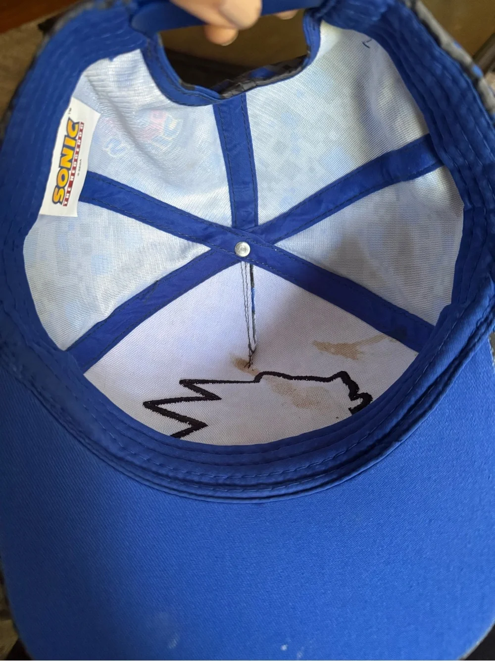 Sonic The Hedgehog Game On Snapback Hat SEGA Blue Digital Camo